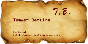 Temmer Bettina névjegykártya